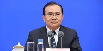BEIJING, CHINA - JULY 15: Sheng Laiyun, deputy commissioner of the National Bureau of Statistics (NBS), speaks at State Council Information Office (SCIO) press conference about China's economic performance of the first half of 2025 on July 15, 2025 in Beijing, China. (Photo by VCG/VCG via Getty Images)