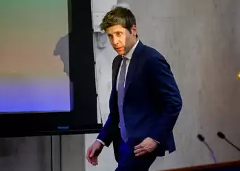 WASHINGTON, DC - JULY 22: OpenAI CEO Sam Altman steps off stage after speaking at the Integrated Review of the Capital Framework for Large Banks Conference at the Federal Reserve on July 22, 2025 in Washington, DC. The conference brings together experts to discuss regulatory policy and the implications on the financial system. (Photo by Andrew Harnik/Getty Images)