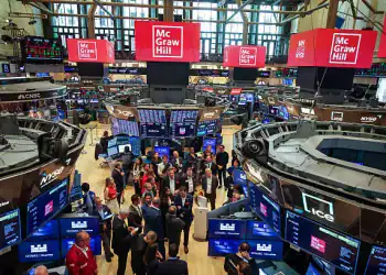 McGraw Hill Inc. signage on the floor of the New York Stock Exchange (NYSE) during the company's initial public offering (IPO) in New York, US, on Thursday, July 24, 2025. McGraw Hill Inc. shares traded flat after the company raised $414.6 million in its US initial public offering. Photographer: Michael Nagle/Bloomberg via Getty Images