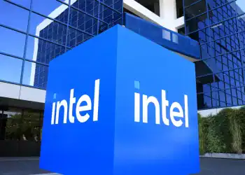 The Intel logo is displayed on a sign in front of Intel headquarters on July 16, 2025 in Santa Clara, California. Justin Sullivan | Getty Images