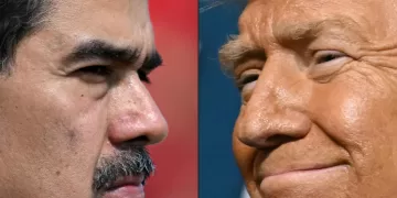 (FILES)(COMBO) This combination of pictures created on August 08, 2025 shows Venezuela's President Nicolas Maduro (L) in Caracas on January 10, 2025, and US President Donald Trump (R) in Pittsburgh, Pennsylvania on July 15, 2025. The United States doubled its bounty on Venezuelan President Nicolas Maduro -- who faces federal drug trafficking charges -- to $50 million on August 7, 2025, a move Caracas described as "pathetic" and "ridiculous". (Photo by Juan BARRETO and ANDREW CABALLERO-REYNOLDS / AFP)
