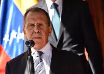 CARACAS, VENEZUELA - FEBRUARY 07: Minister of Foreign Affairs of the Russian Federation Serguéi Lavrov speaks after meeting President of Venezuela Nicolas Maduro (not in frame) at Miraflores Government Palace on February 7, 2020 in Caracas, Venezuela. (Photo by Carolina Cabral/Getty Images)