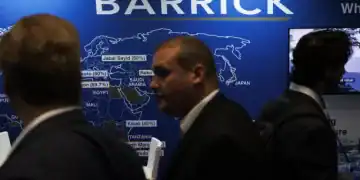 A Barrick Gold Corp. booth at the Prospectors & Developers Association of Canada (PDAC) conference in Toronto, Ontario, Canada, on Tuesday, June 14, 2022. As China lockdowns rekindle concerns over metals demand, mining leaders on the other side of the world shed masks and rubbed shoulders at one of the industry's biggest annual gatherings. Photographer: Cole Burston/Bloomberg via Getty Images