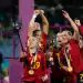 Spanish players celebrates victory after the FIFA Women's World Cup Australia & New Zealand 2023 Final match between Spain and England at Stadium Australia on August 20, 2023 in Sydney, Australia. (Photo by Jose Breton/Pics Action/NurPhoto via Getty Images)