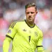STUTTGART, GERMANY - JUNE 08: Marc-Andre ter Stegen of Germany reacts during the UEFA Nations League 2025 third place match between Germany and France at Stuttgart Arena on June 08, 2025 in Stuttgart, Germany. (Photo by Alex Grimm/Getty Images)