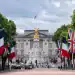British Union Flags alongside the French Tricolore are installed along The Mall looking towards Buckingham Palace prior to the state visit by the French President on 7th July 2025 in London, United Kingdom. (photo by Mike Kemp/In Pictures via Getty Images)