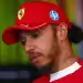 BUDAPEST, HUNGARY - AUGUST 01: Lewis Hamilton of Great Britain and Scuderia Ferrari is interviewed during practice ahead of the F1 Grand Prix of Hungary at Hungaroring on August 01, 2025 in Budapest, Hungary. (Photo by Joe Portlock/Getty Images)