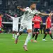 MADRID, SPAIN - AUGUST 19: Kylian Mbappé of Real Madrid celebrates scoring his team's first goal the LaLiga EA Sports match between Real Madrid CF and CA Osasuna at Estadio Santiago Bernabeu on August 19, 2025 in Madrid, Spain. (Photo by Angel Martinez/Getty Images)