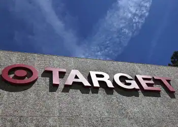PASADENA, CALIFORNIA - AUGUST 20: The Target logo is displayed at a Target store on August 20, 2025 in Pasadena, California. Target announced that CEO Brian Cornell is stepping down to be replaced by Target’s current COO Michael Fiddelke. (Photo by Mario Tama/Getty Images)