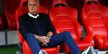 LISBON, PORTUGAL - AUGUST 27: Head Coach Jose Mourinho of Fenerbahce looks on before the start of the UEFA Champions League Play Off 2nd Leg match between SL Benfica and Fenerbahce at Estadio da Luz on August 27, 2025 in Lisbon, Portugal.  (Photo by Gualter Fatia/Getty Images)