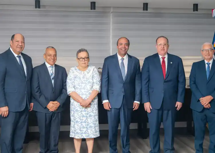 De izquierda a derecha: 1. Juan Pablo Portorreal, miembro 2. Miguel Vásquez, miembro 3. Miriam Germán Brito, vicepresidenta 4. Samuel Pereyra, presidente del consejo 5. Magín Díaz, miembro ex oficio 6. Wilson Rodríguez, miembro