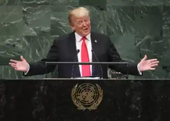 NEW YORK, NY - SEPTEMBER 25:  U.S. President Donald Trump addresses the 73rd session of the United Nations General Assembly on September 25, 2018 in New York City. The United Nations General Assembly, or UNGA, is expected to attract 84 heads of state and 44 heads of government in New York City for a week of speeches, talks and high level diplomacy concerning global issues. New York City is under tight security for the annual event with dozens of road closures and thousands of security officers patrolling city streets and waterways. (Photo by John Moore/Getty Images)
