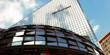 A ticker displays stock exchange data outside Mexicos stock exchange building in Mexico City. Mexico, Wednesday, December 21, 2022. (Photo by Danil Shamkin/NurPhoto via Getty Images)