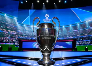 Illustration of trophy during UEFA Champions League final stage draw at Grimaldi Forum on August 28, 2025 in Monaco, Monaco. (Photo by Pascal Della Zuana/Icon Sport via Getty Images)