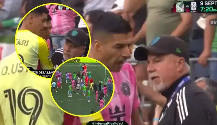 Luis Suárez escupe a rival en la Leagues Cup