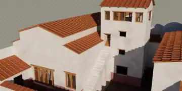 Reconstrucción en 3D de la Casa del Tiaso, o la Casa de Tiaso, en Pompeya. Cortesía de Pompeii Reset.