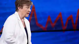 US-IMF-ECONOMY IMF Managing Director Kristalina Georgieva speaks at the Milken Institute ahead of the World Bank and International Monetary Fund annual meetings in Washington, DC on October 8, 2025. The global economy is doing better than expected, even as it faces prolonged uncertainty and underwhelming medium-term growth prospects, Georgieva said Wednesday. The world economy is doing "better than feared, but worse than we need," Georgieva told reporters in Washington. (Photo by Brendan Smialowski / AFP) (Photo by BRENDAN SMIALOWSKI/AFP via Getty Images)
