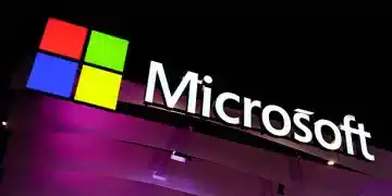 The Microsoft logo, representing the American multinational corporation and technology company best known for its software products Windows, the line of operating systems, Microsoft 365, the suite of productivity applications that includes Word, Excel, or PowerPoint, and its hardware products, Xbox and Microsoft Surface, is considered one of the Big Five American IT companies and is founded by Bill Gates. The logo is on their pavilion during the Mobile World Congress 2025 in Barcelona, Spain, on March 5, 2025. (Photo by Joan Cros/NurPhoto via Getty Images)