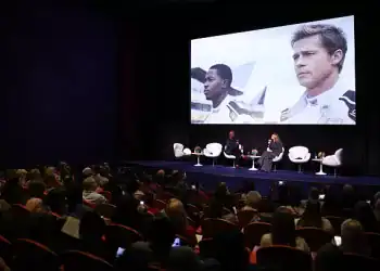 Baz Bamigboye, Kerry Condon on a panel for "F1: The Movie" at Deadline Contenders Film: London held at the Ham Yard Hotel on October 11, 2025 in London, United Kingdom. (Photo by Vianney Le Caer/Deadline via Getty Images)