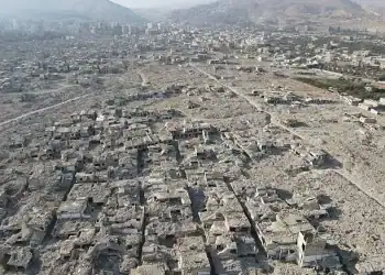 DAMASCUS, SYRIA - OCTOBER 19: A view of destruction in the Qaboun neighborhood in Damascus, the capital of Syria on October 19, 2025. The Qaboun neighborhood is among the areas that most vividly bear the scars of years of heavy bombardment by the ousted Assad regime. Once one of the city's most vibrant residential districts, the neighborhood has now largely turned into piles of rubble. Unexploded ordnance and undiscovered landmines pose a serious obstacle to the return of civilians. (Photo by Izz Aldien Alqasem/Anadolu via Getty Images)