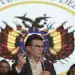 Rodrigo Paz, Bolivia's president-elect, speaks during an election night rally following the presidential runoff election in La Paz, Bolivia, on Sunday, Oct. 19, 2025. Senator Rodrigo Paz won Bolivia's presidential runoff on Sunday, pledging to repair relations with Washington and curb spending to address the deepest economic crisis in four decades. Photographer: Marcelo Perez del Carpio/Bloomberg via Getty Images