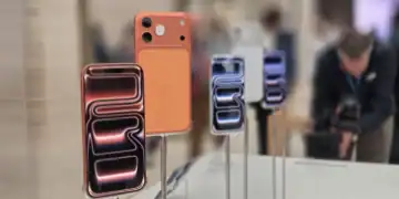 Apple’s latest iPhone models are shown on display at its Regent Street, London store on the launch day of the iPhone 17. Arjun Kharpal | CNBC