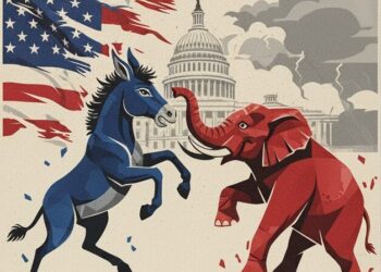 Republicanos vs democratas - Imagen generada por inteligencia generativa de DIARIO FINANCIERO