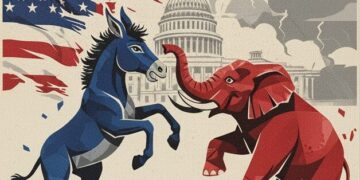 Republicanos vs democratas - Imagen generada por inteligencia generativa de DIARIO FINANCIERO