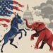 Republicanos vs democratas - Imagen generada por inteligencia generativa de DIARIO FINANCIERO