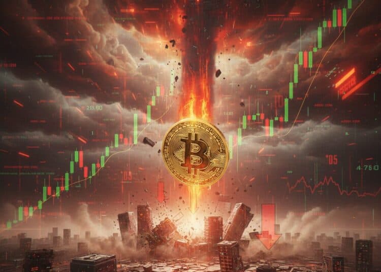 Bitcoin cae, imagen ilustrativa