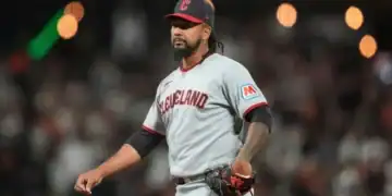El pitcher Emmanuel Clase de los Guardians durante un juego de la MLB. Créditos: AP