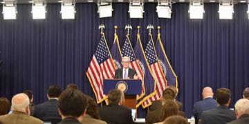 WASHINGTON, DC - DECEMBER 10: Federal Reserve Chair Jerome Powell speaks during a press conference following the Federal Open Markets Committee meeting at the Federal Reserve on December 10, 2025 in Washington, DC. The Fed announced it has lowered interest rates by a quarter of a percentage point to a range of 3.5 percent to 3.75 percent in the third rate cut this year. (Photo by Sha Hanting/China News Service/VCG via Getty Images)