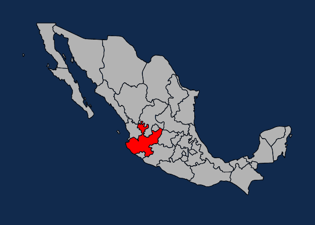 Mapa de Jalisco, México / DF