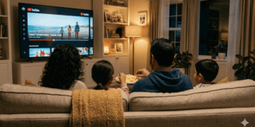 Familia viendo YouTube