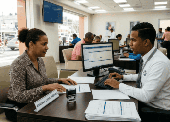 Simulación de una persona solicitando un préstamo bancario / DIARIO FINANCIERO