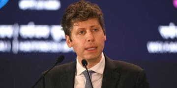 Sam Altman, director ejecutivo de OpenAI Inc., en la Cumbre de Impacto de IA en Nueva Delhi, India, el jueves 19 de febrero de 2026. India inició una de las cumbres de inteligencia artificial más grandes del mundo esta semana, ya que el primer ministro Narendra Modi busca hacer del país un centro de IA en medio de una intensa competencia para desarrollar modelos fronterizos. Fotógrafo: Prakash Singh/Bloomberg vía Getty Images