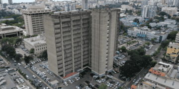 Vista aérea del edificio de la Oficina Nacional de Estadística en el Gran Santo Domingo