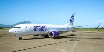 Aeronave 13 Isabel de Torre de Arajet en pista
