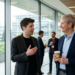 CEOs de Apple y Open AI hablando (Imagen ilustrativa)