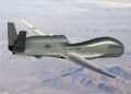 Dron de vigilancia RQ-4 Global Hawk de la Fuerza Aérea de Estados Unidos en vuelo