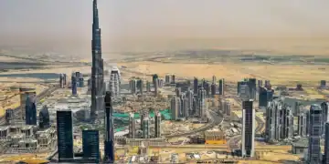 Foto del aire de los Emiratos Árabes Unidos