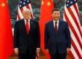 BEIJING, CHINA - 14 DE MAYO: (----SOLO USO EDITORIAL - CRÉDITO OBLIGATORIO - 'CASA BLANCA A TRAVÉS DE X / FOLLETO' - SIN MARKETING SIN CAMPAÑAS PUBLICITARIAS - DISTRIBUIDO COMO SERVICIO A LOS CLIENTES----) El presidente estadounidense Donald Trump se reúne con el presidente chino Xi Jinping en Beijing, China el 14 de mayo de 2026. (Foto de la Casa Blanca a través de X/Anadolu a través de Getty Images)