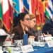 La ministra de Interior y Policía, Faride Raful durante un encuentro