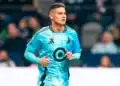 James Rodríguez calentando en el Minnesota United FC