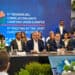 Luis Abinader durante un foro económico internacional abordando oportunidades comerciales entre el Caribe y Europa