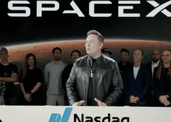 Elon Musk en el lanzamiento de SpaceX a la Bolsa