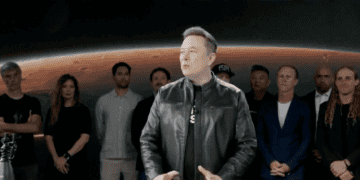 Elon Musk en el lanzamiento de SpaceX a la Bolsa