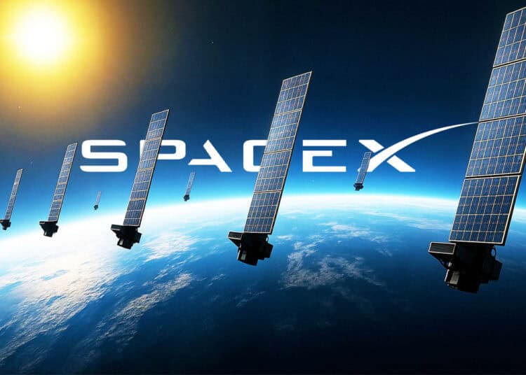Satelites se spaceX en el espacio