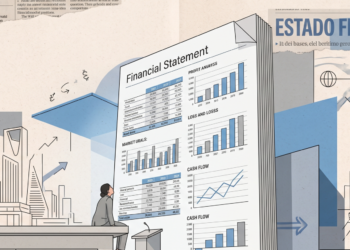 Dibujo de persona leyendo estados financieros