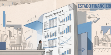 Dibujo de persona leyendo estados financieros